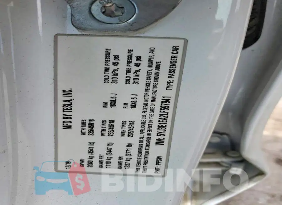 5YJ3E1EA2LF597941 Photo# 12