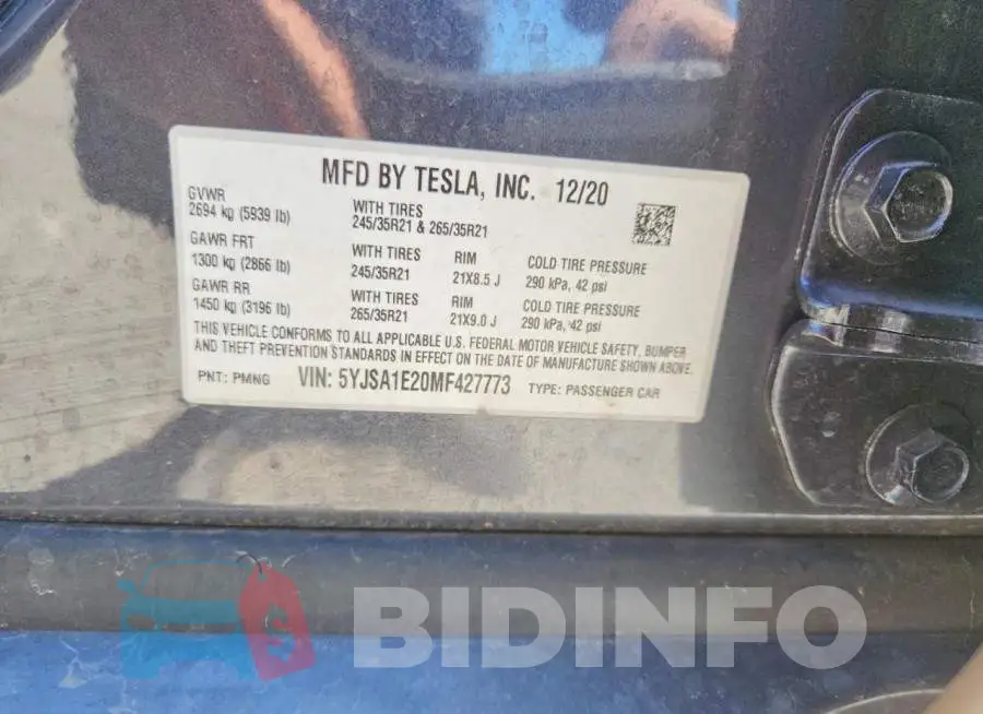 5YJSA1E20MF427773 Photo# 12