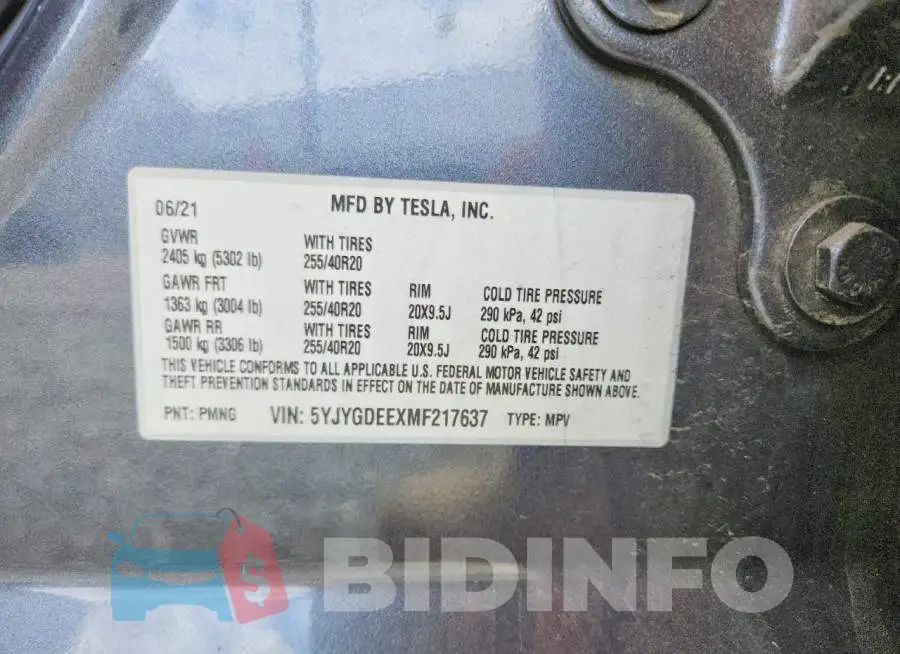 5YJYGDEEXMF217637 Photo# 13
