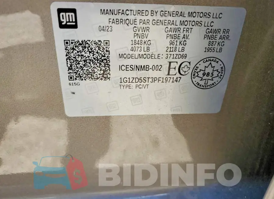 1G1ZD5ST3PF197147 Photo# 13