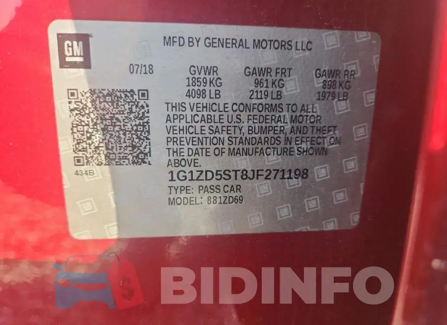 1G1ZD5ST8JF271198 Photo# 12