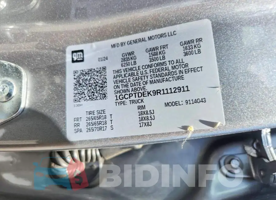 1GCPTDEK9R1112911 Photo# 12