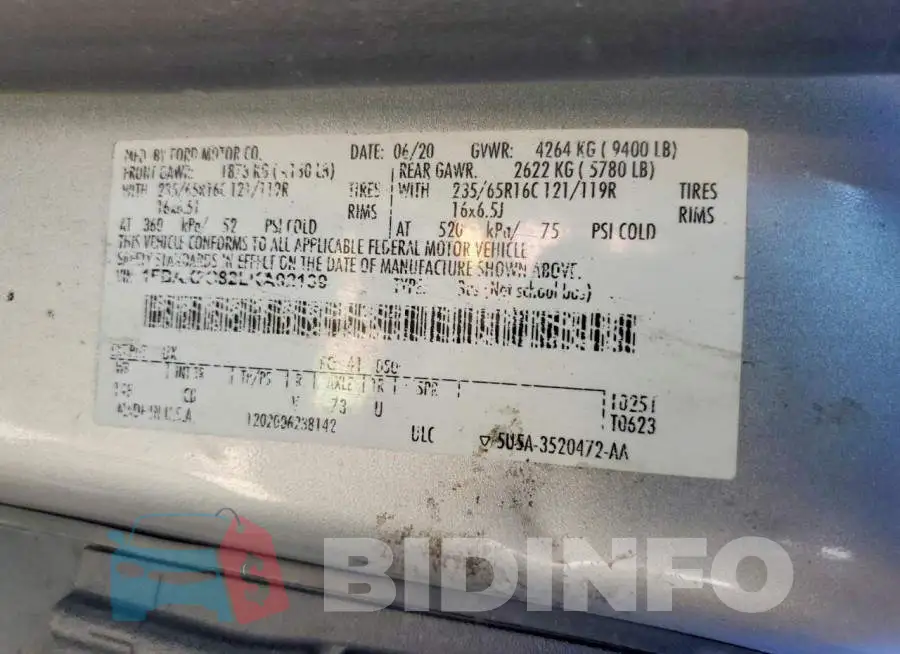 1FBAX2C82LKA92139 Photo# 13