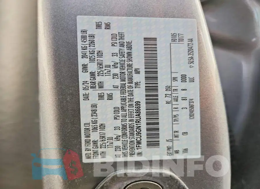 1FMCU9GN1RUA86699 Photo# 13