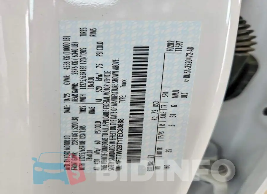 1FT7W2BT1TEC80888 Photo# 12