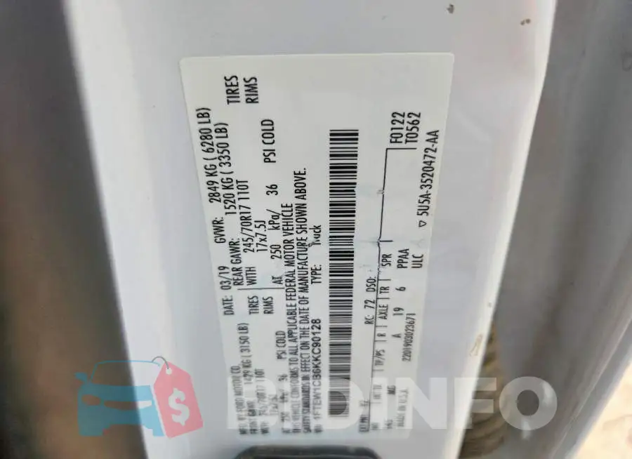 1FTEW1CB6KKC90128 Photo# 12