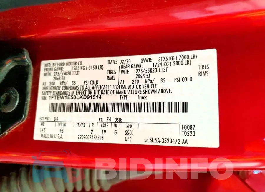 1FTEW1E50LKD91514 Photo# 12