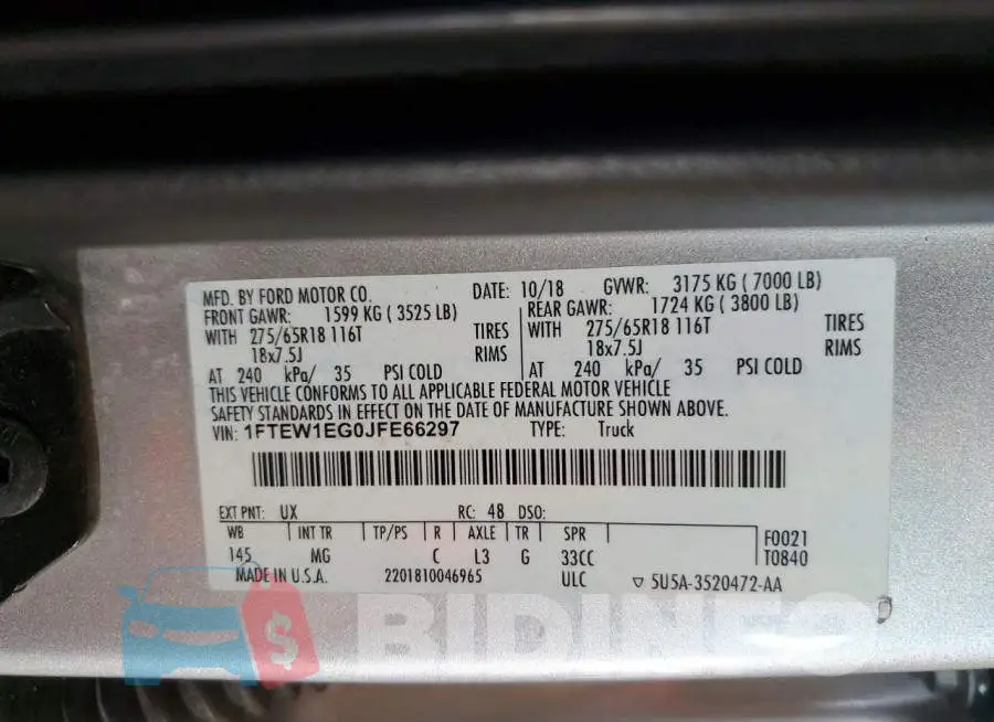 1FTEW1EG0JFE66297 Photo# 12