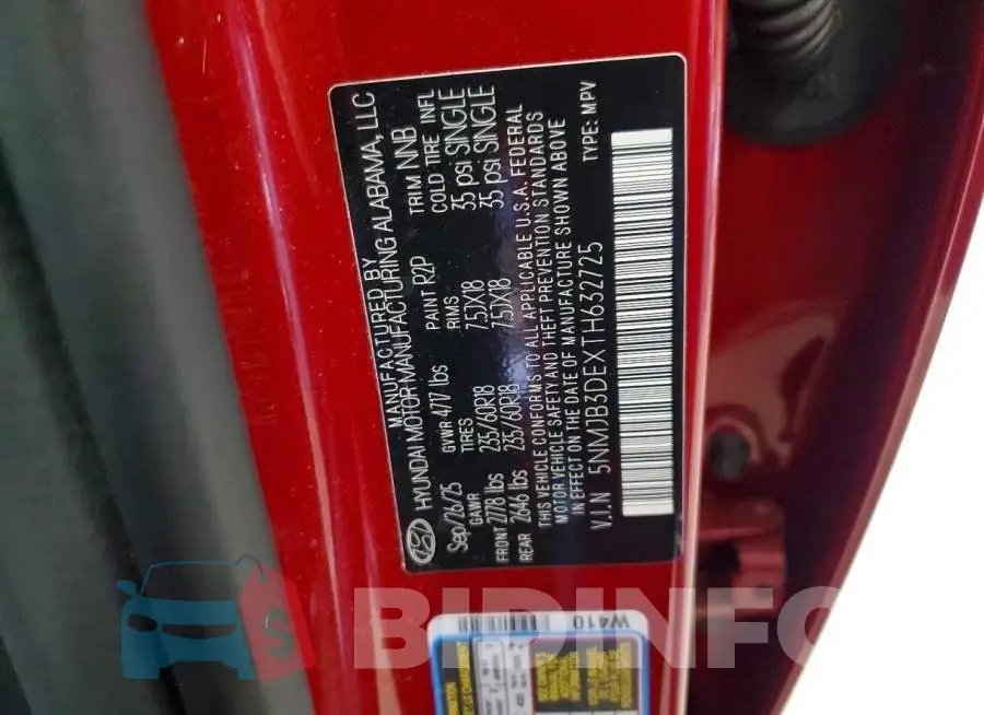 5NMJB3DEXTH632725 Photo# 13