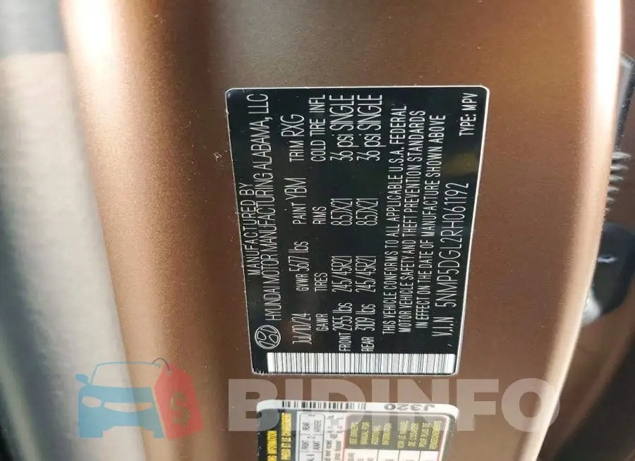 5NMP5DGL2RH061192 Photo# 13