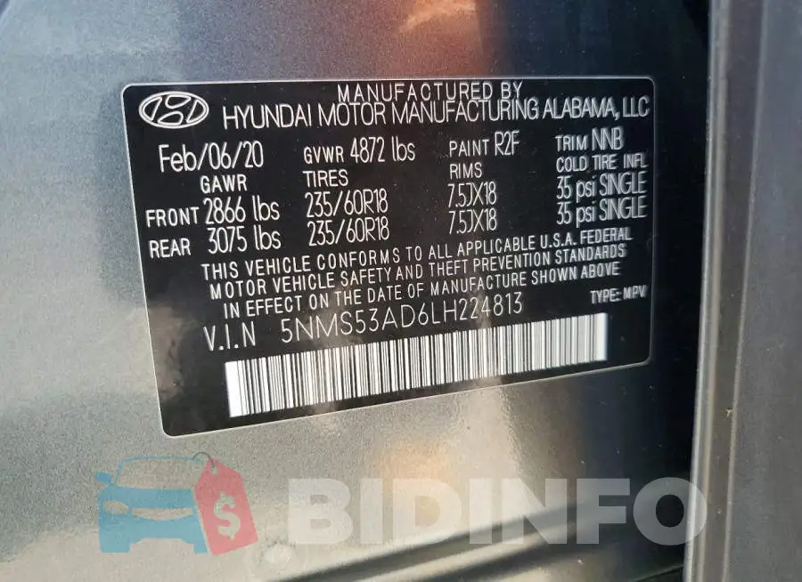 5NMS53AD6LH224813 Photo# 13