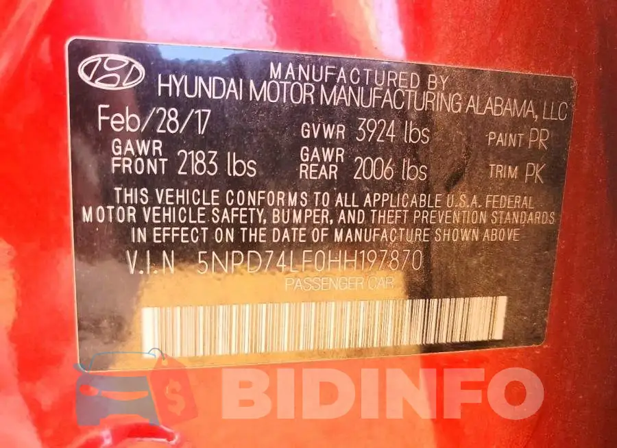 5NPD74LF0HH197870 Photo# 12