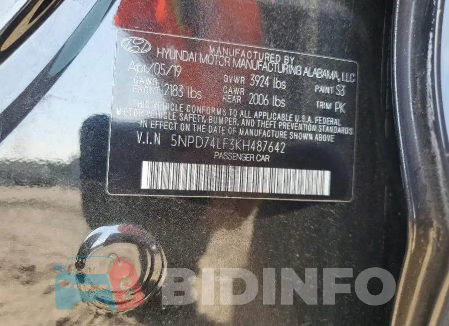 5NPD74LF3KH487642 Photo# 12