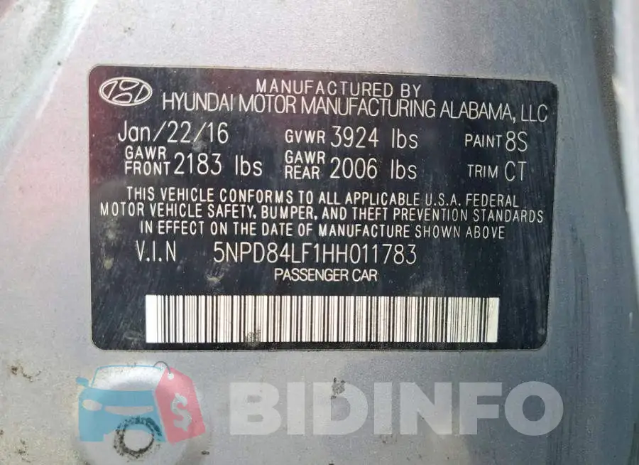 5NPD84LF1HH011783 Photo# 13
