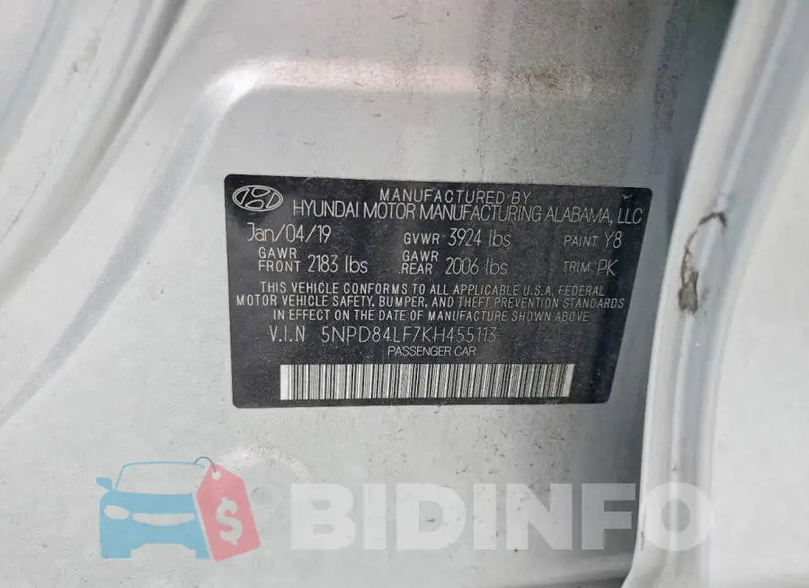 5NPD84LF7KH455113 Photo# 13