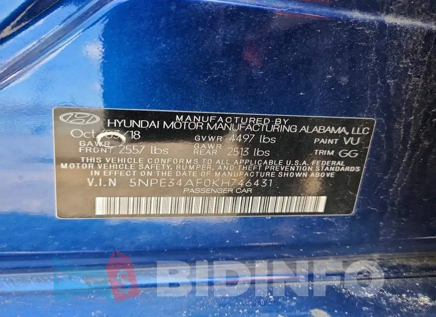 5NPE34AF0KH746431 Photo# 13