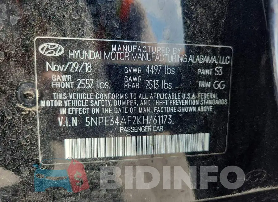 5NPE34AF2KH761173 Photo# 13