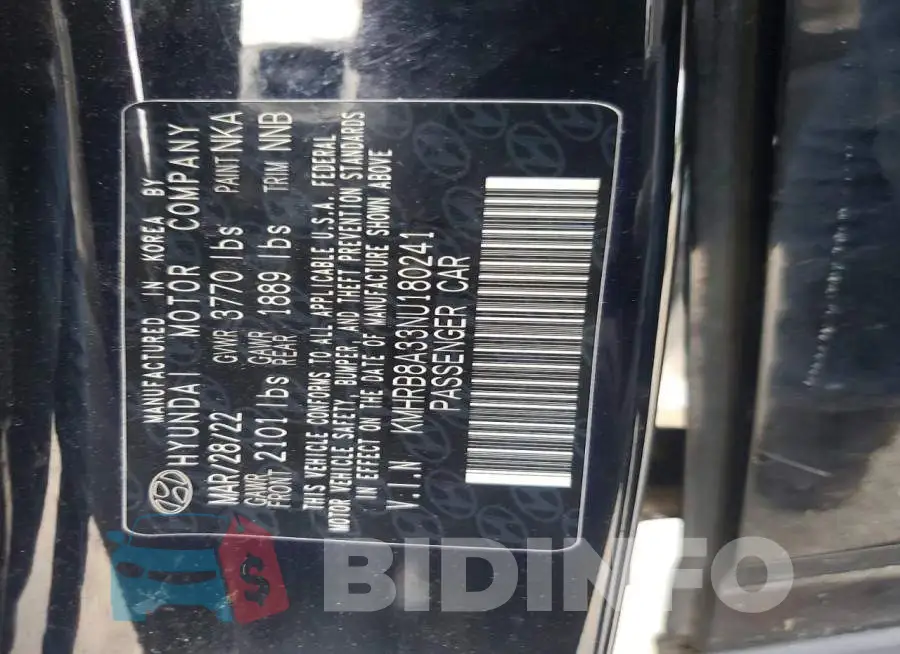 KMHRB8A33NU180241 Photo# 12