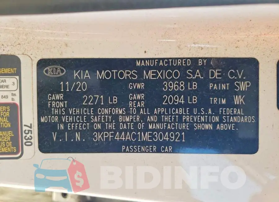 3KPF44AC1ME304921 Photo# 12