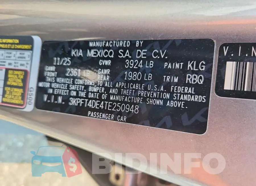 3KPFT4DE4TE250948 Photo# 12
