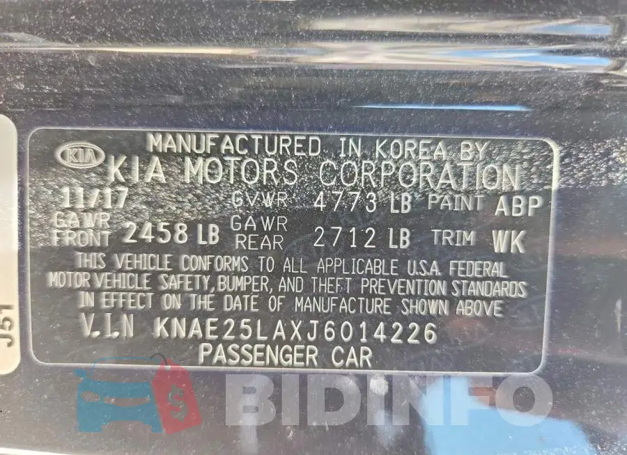 KNAE25LAXJ6014226 Photo# 12