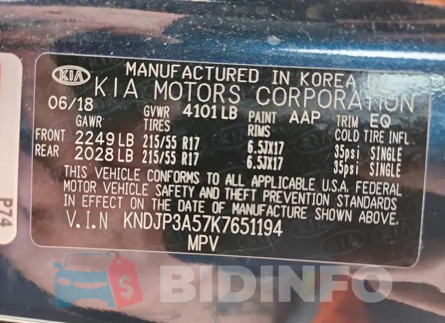 KNDJP3A57K7651194 Photo# 13
