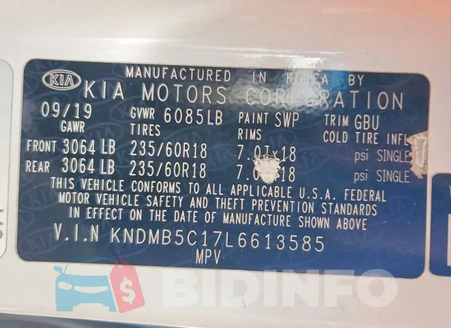 KNDMB5C17L6613585 Photo# 13