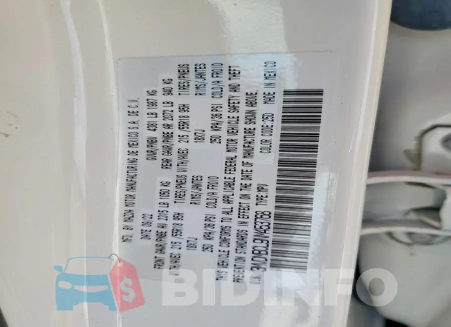 3MVDMBCL9NM453768 Photo# 13