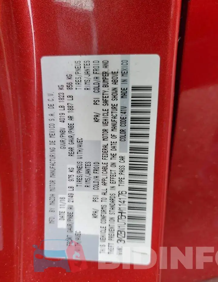 3MZBN1U76HM114176 Photo# 12