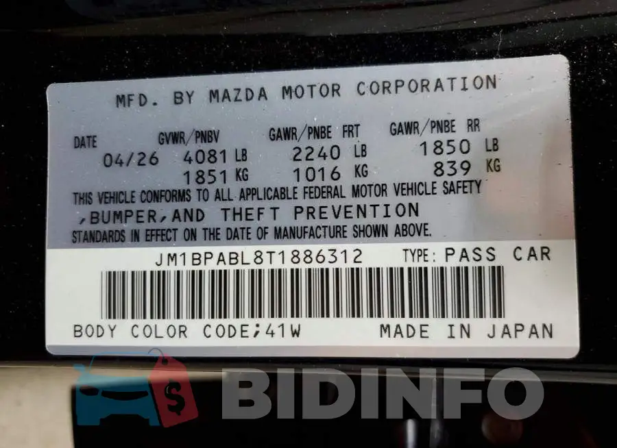 JM1BPABL8T1886312 Photo# 13
