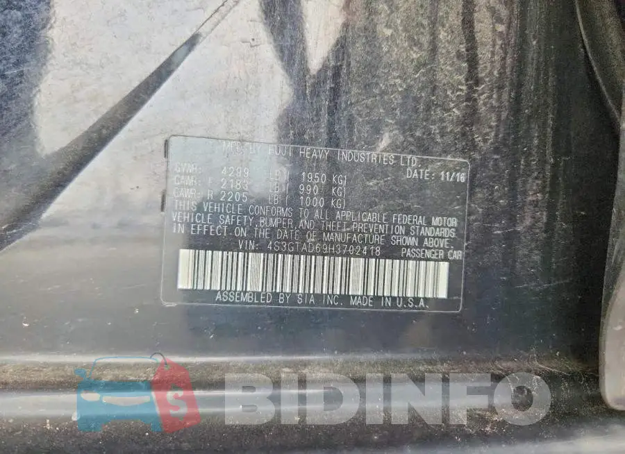 4S3GTAD69H3702418 Photo# 12