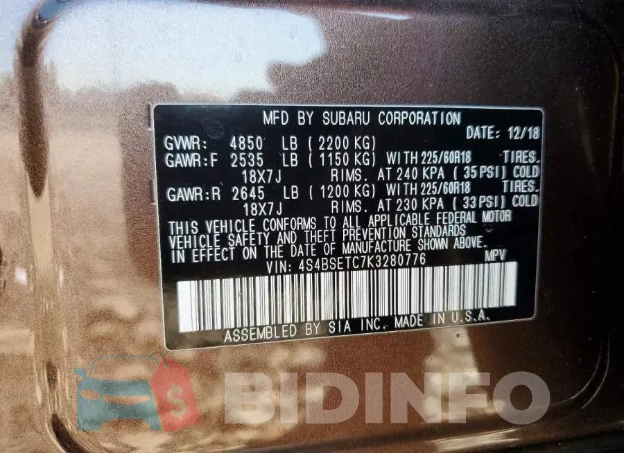 4S4BSETC7K3280776 Photo# 13