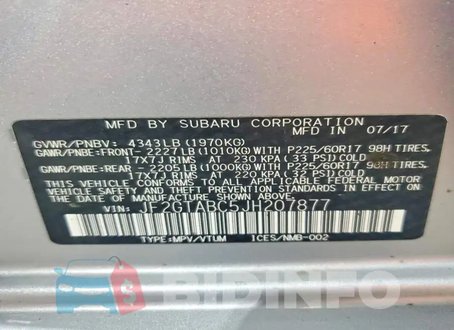 JF2GTABC5JH207877 Photo# 13