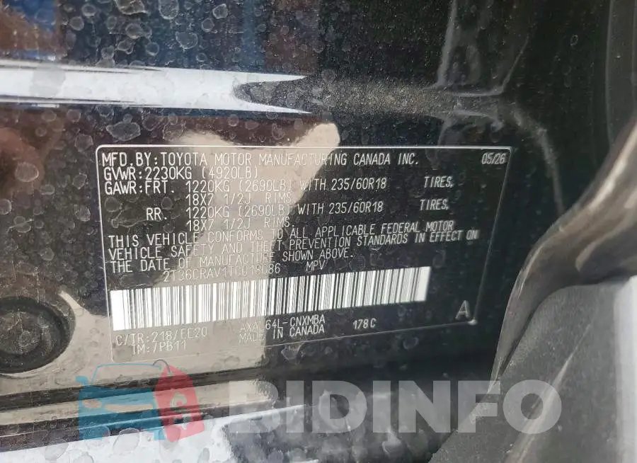 2T36CRAV1TC018086 Photo# 13
