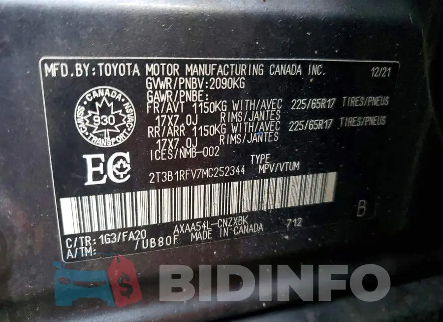 2T3B1RFV7MC252344 Photo# 14