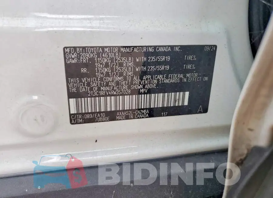 2T3C1RFV4RW357028 Photo# 12