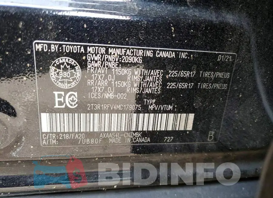 2T3R1RFV4MC179075 Photo# 13