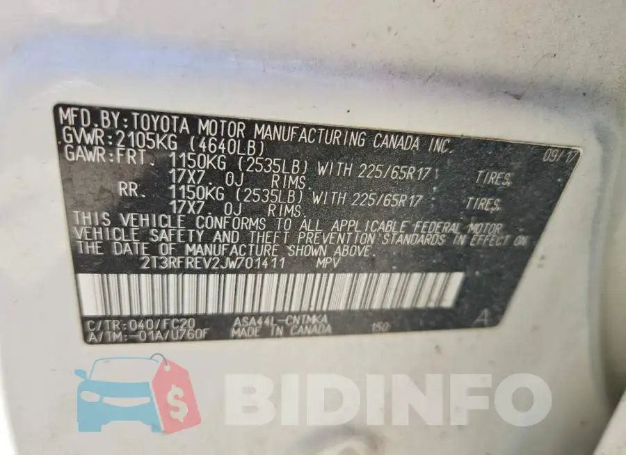2T3RFREV2JW701411 Photo# 12
