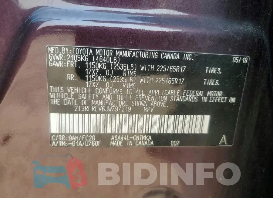 2T3RFREV6JW797219 Photo# 14