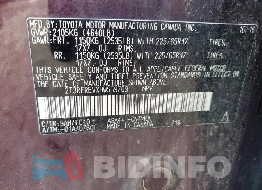 2T3RFREVXHW559769 Photo# 13