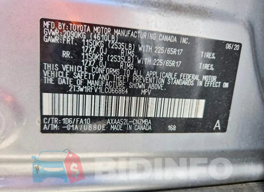 2T3W1RFV1LC066864 Photo# 13