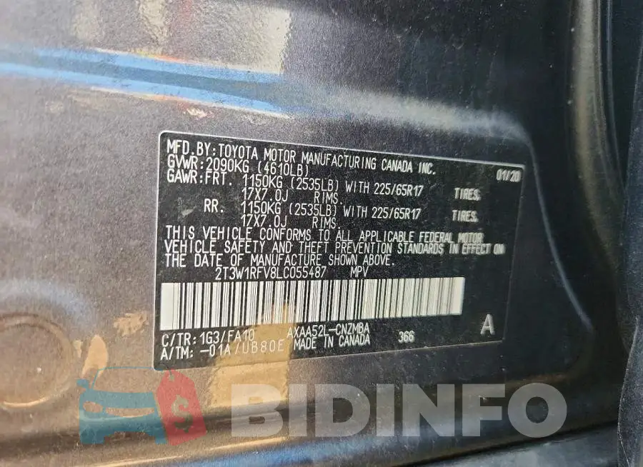 2T3W1RFV8LC055487 Photo# 13