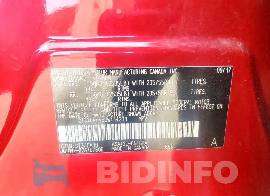 2T3YFREV6JW414231 Photo# 12