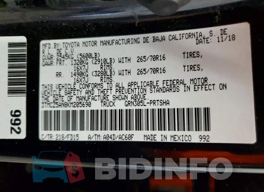 3TMCZ5AN8KM205690 Photo# 12