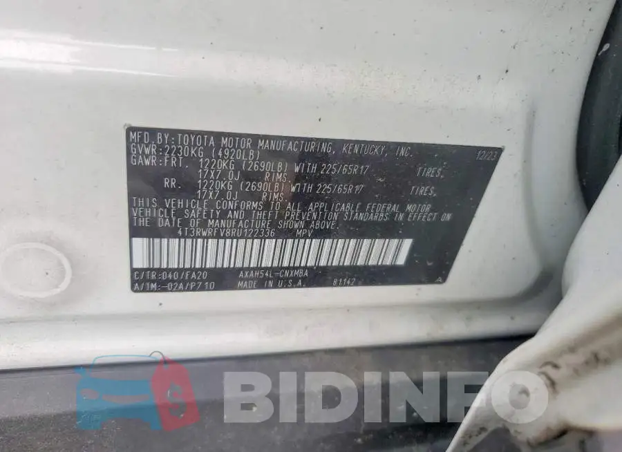 4T3RWRFV8RU122336 Photo# 13