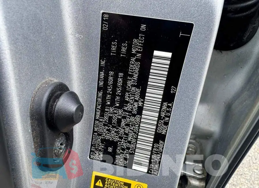 5TDBZRFH7JS845989 Photo# 10