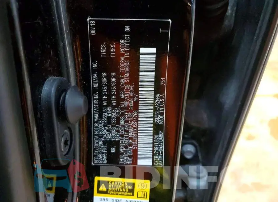 5TDJZRFHXJS914766 Photo# 13