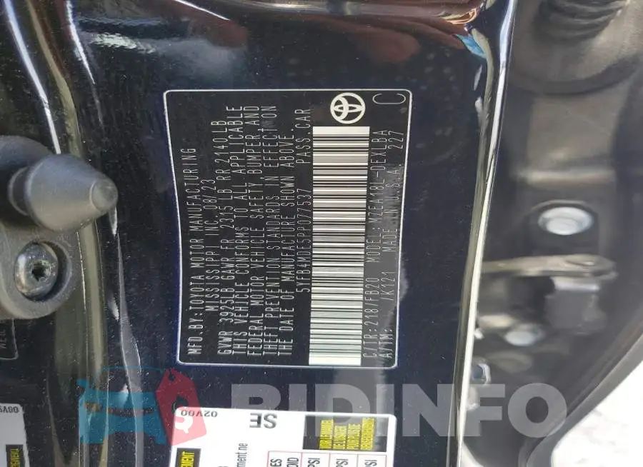 5YFB4MDE5PP077537 Photo# 13