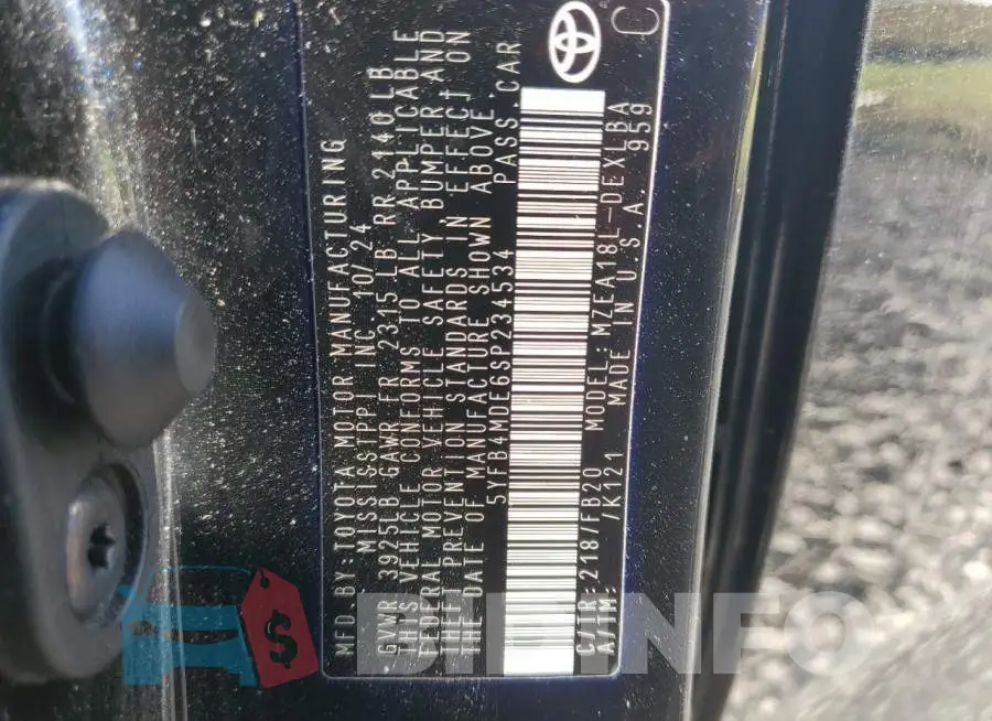 5YFB4MDE6SP234534 Photo# 12
