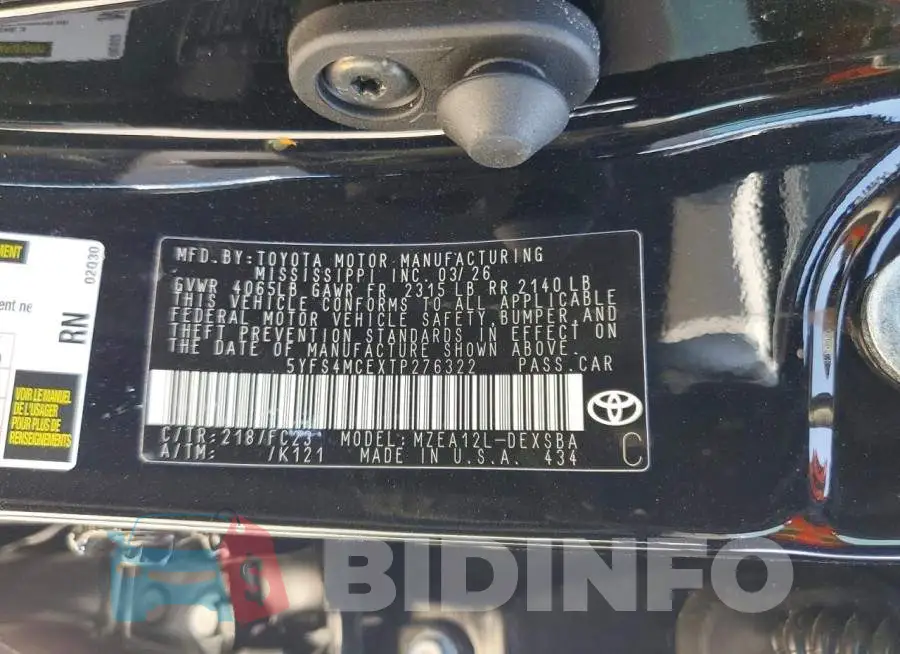5YFS4MCEXTP276322 Photo# 12